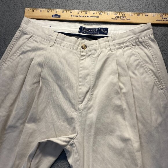 Army Navy Mens Dress Pants Size 36X30 ,100% Cotton Pleated - Picture 4 of 10